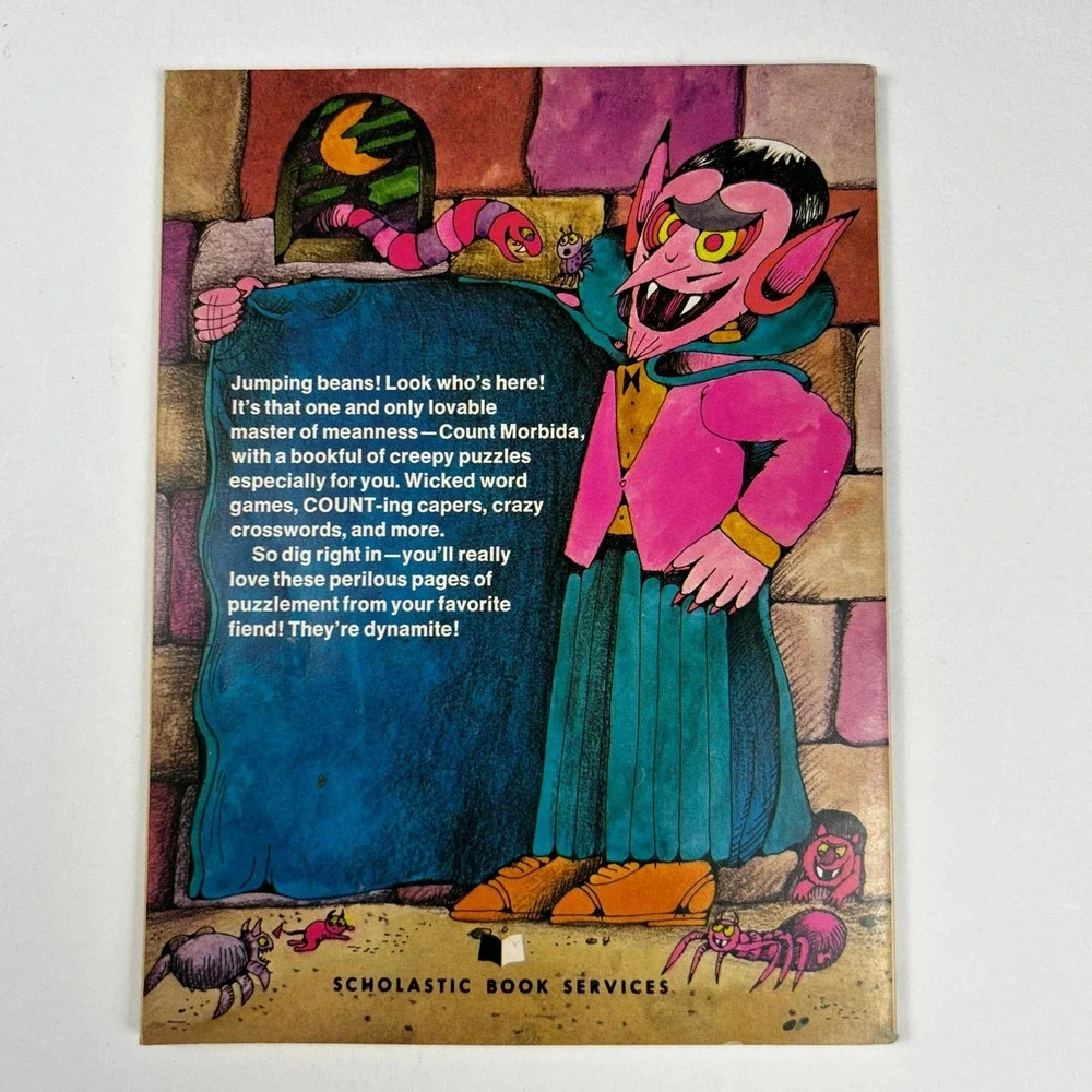 Scholastic Count Morbida's Dynamite Puzzle Book Kids Vintage Monster Retro Book